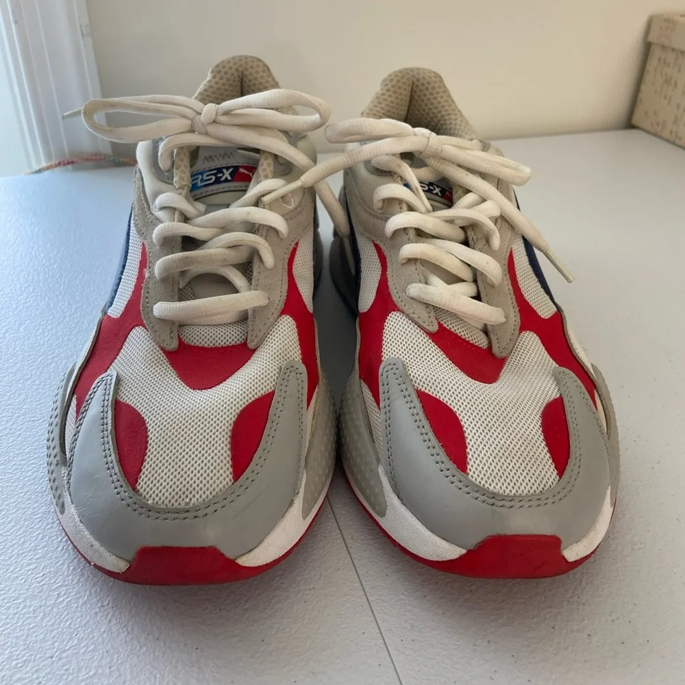 Puma men’s BMW Motorsport RS-X3 red blue white lace up running sneakers shoes 11